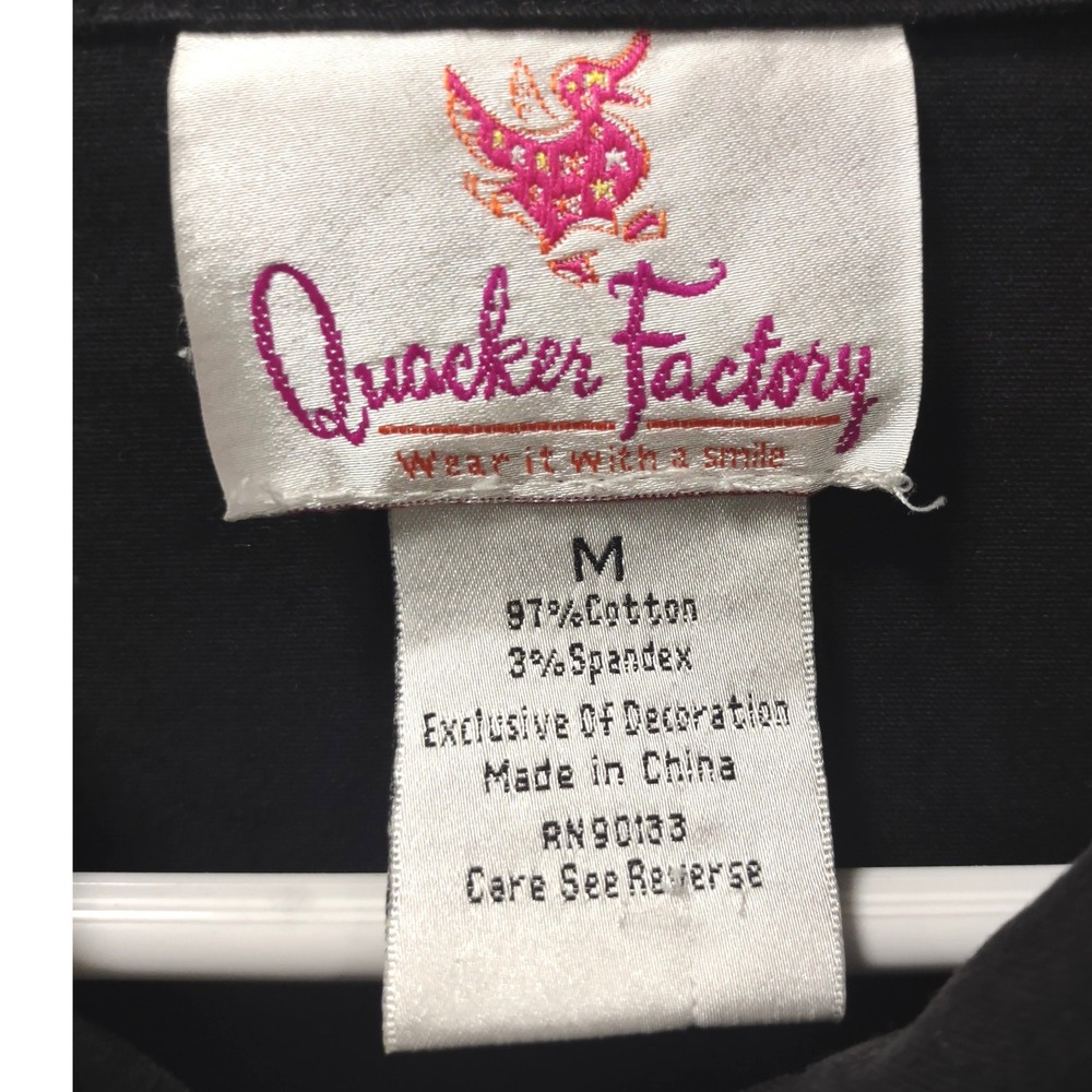 Quacker Factory Denim Jacket Women's Rhinestone Embellished Black Medium - Picture 5 of 9